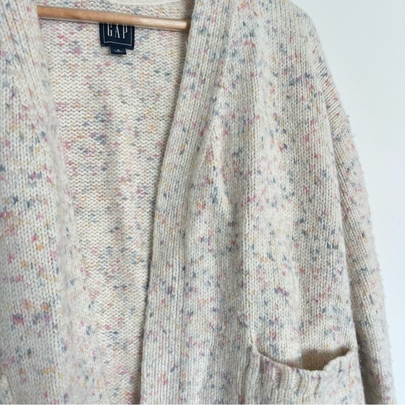 Gap Colorful cream cozy open cardigan sweater Wool - Picture 4 of 8
